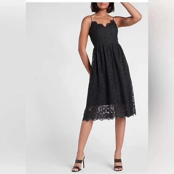 Express | Dresses | Allover Lace Midi Dress | Poshmark